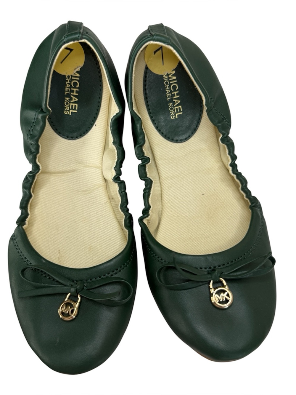Michael Kors MK Ballet Flats Ballet Flat Gold Lock Sz 7